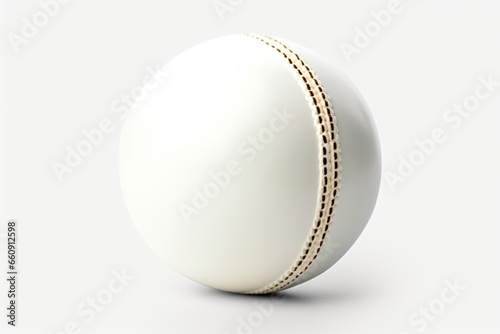 A white cricket leather ball isolated on a white background