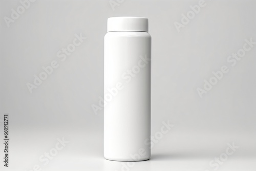 A water bottle isolated on a grey background photo