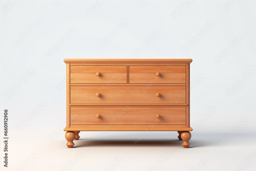 A wooden cabinet isolated on a white background A wooden cabinet isolated on a white background