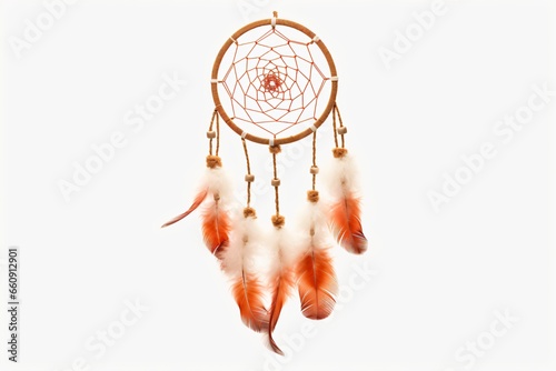 A dreamcatcher isolated on a white background