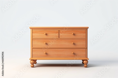 A wooden cabinet isolated on a white background