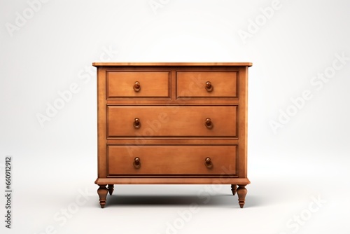 A wooden cabinet isolated on a white background