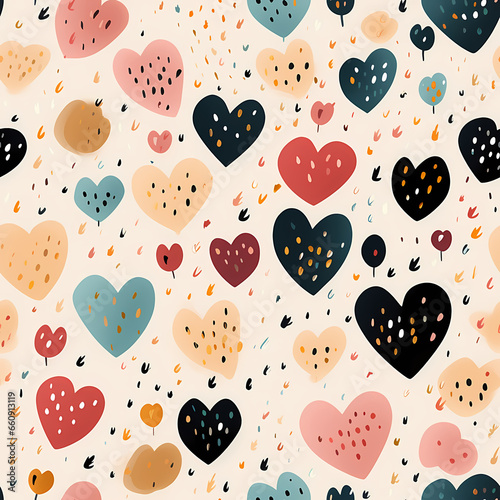 A Pattern Of Hearts And Flowers