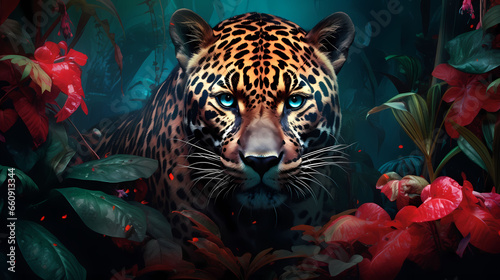 Portrait of a tiger in the jungle