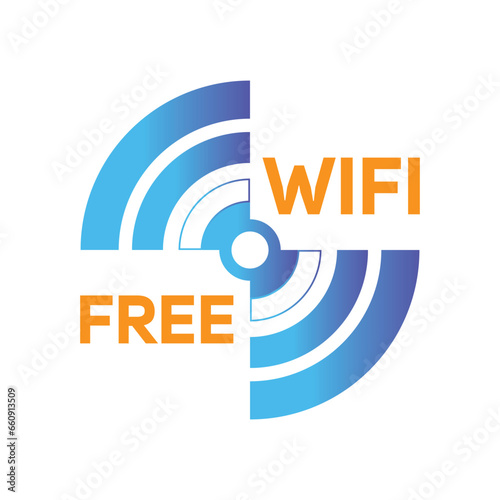 Free wifi vector icon. Free wi-fi point icon on white background. Eps10 vector illustration.
