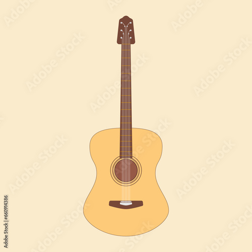 Illustration of A Classic guitar isolated.