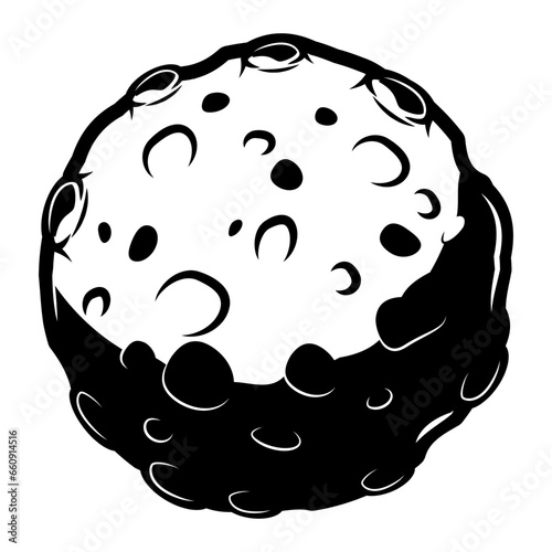 meteorite vector silhouette isolated on white