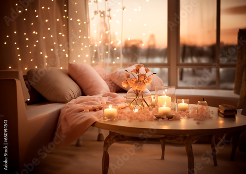 Mesa san valentin - cita romantica - habitacion decoracion flores y velas - Soft photo