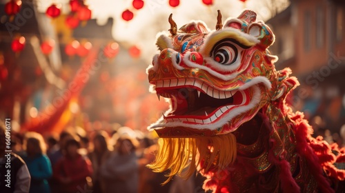 Chinese zodiac dragon. Chinese lunar new year celebration  photo