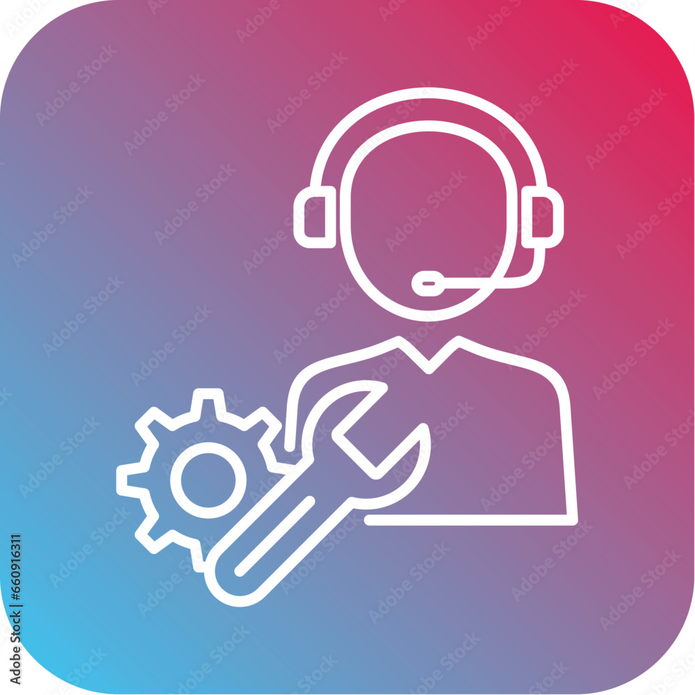 Technical Support Glyph Rounded Background Icon pictogram symbol visual illustration Technical Support Glyph Rounded Background Icon pictogram symbol visual illustration