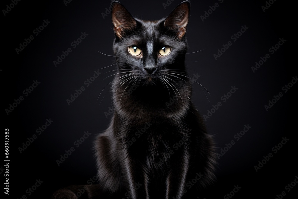 The Enigmatic Black Cat Created with Generative AI