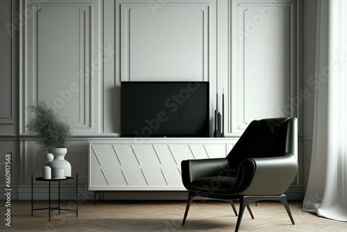 a contemporary living room interior and modern furniture © digitalsync
