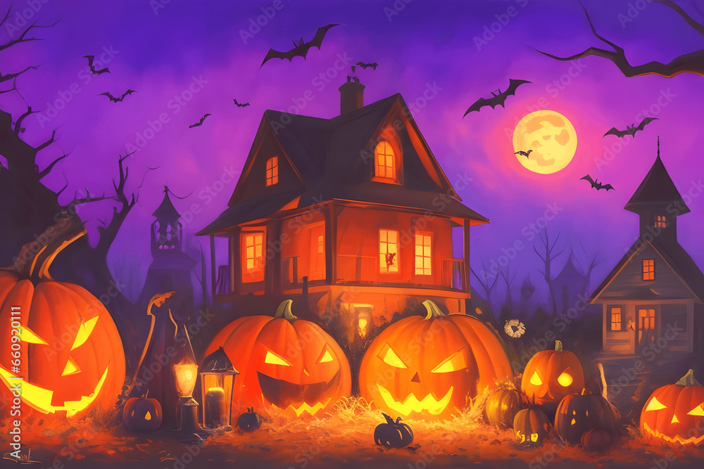 Secrets of the Night, Halloween Vacation Home Illustration