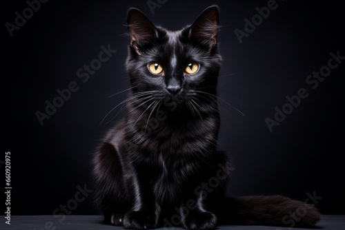 The Enigmatic Black Cat Created with Generative AI