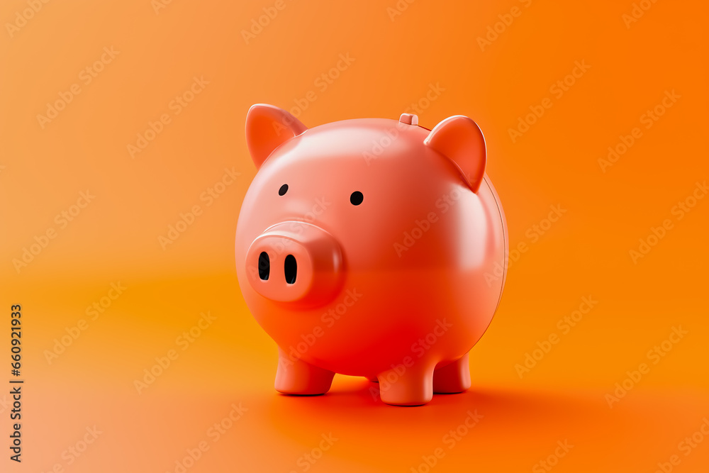 Cute piggy bank on color background. Cute piggy bank on color background.