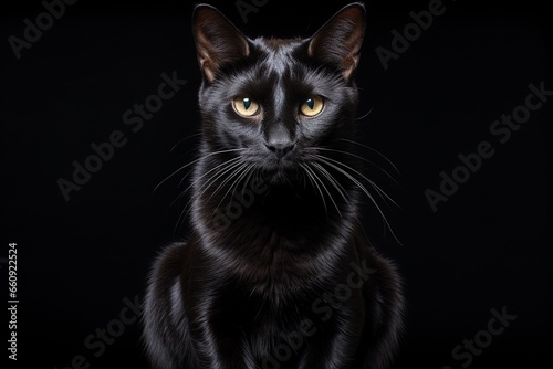 The Enigmatic Black Cat Created with Generative AI © dendyh7