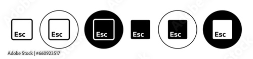 Esc vector icon set. Keyboard escape button sign for ui designs.