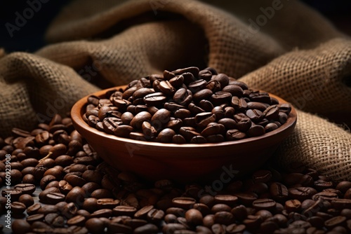 Coffee beans aesthetic scenery background © Nijieimu