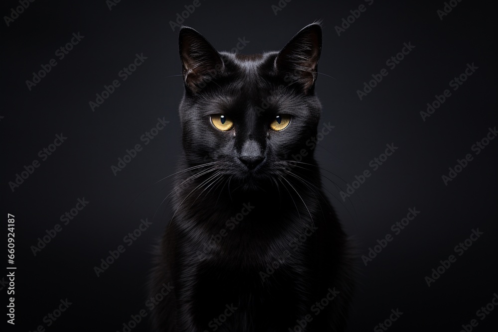 The Enigmatic Black Cat Created with Generative AI