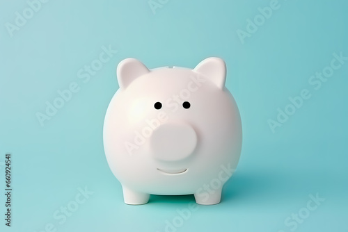 Cute piggy bank on color background. Generative AI