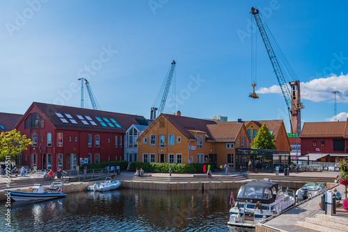 Obraz na płótnie Cityscape of Kristiansand (Norway) w salonie
