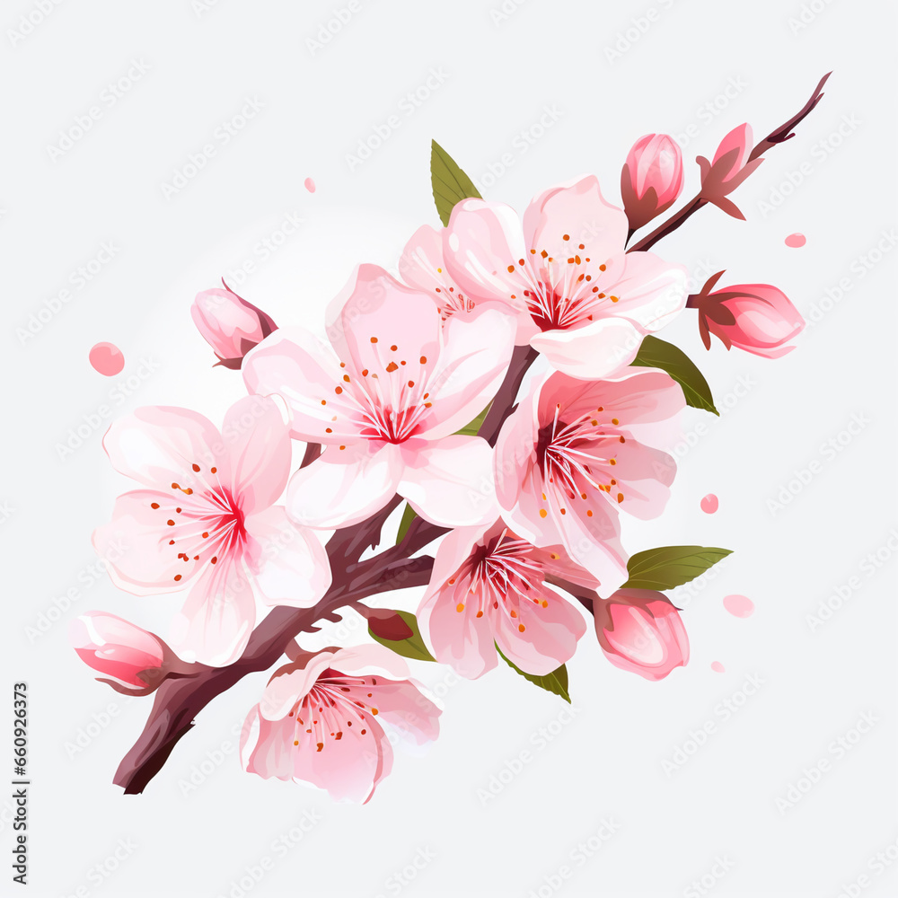 Fototapeta premium 桜をイメージしたピンク色の花のアイコン