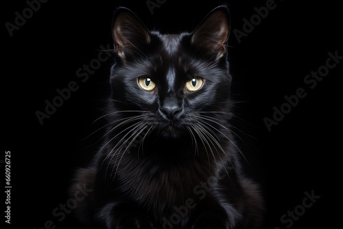 The Enigmatic Black Cat Created with Generative AI
