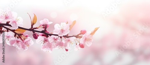 Soft focus cherry blossoms in spring With copyspace for text
