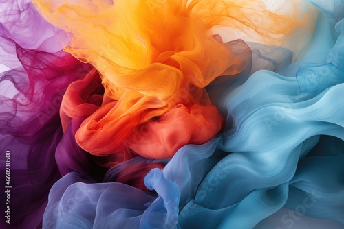 This abstract form features a vibrant and colorful liquid flow, filling the entire screen with its dynamic and vivid display. Photorealistic illustration
