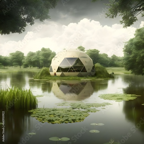 The Dymaxion Island in the R Buckminster Fuller swamp  photo