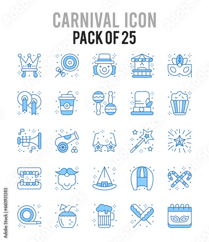 25 Carnival. Two Color icons Pack. vector illustration.