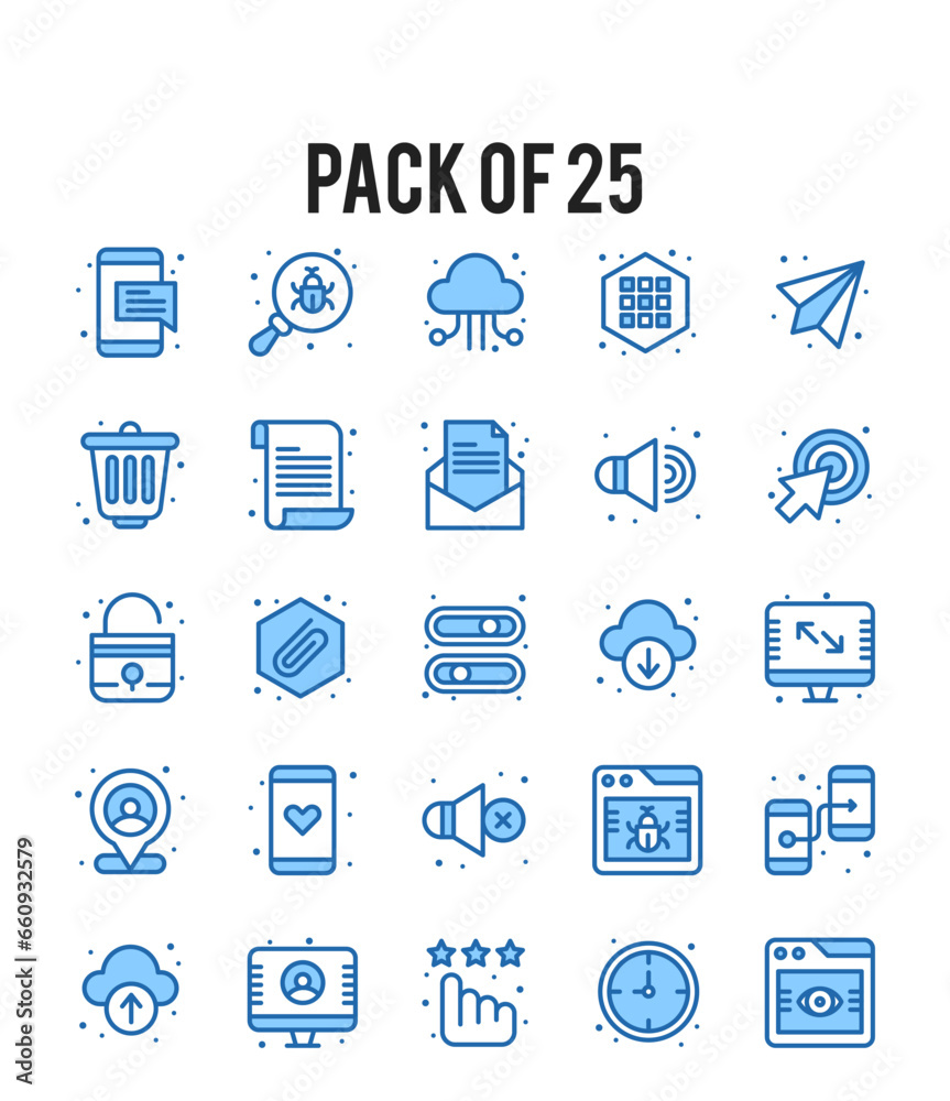 25 User Experience. Two Color icons Pack. vector illustration.