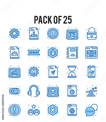 25 User Experience. Two Color icons Pack. vector illustration.