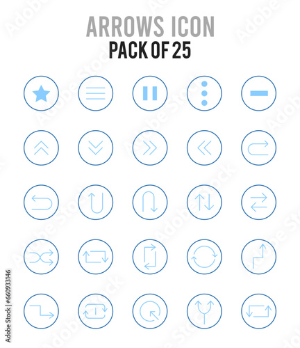 25 Arrows. Two Color icons Pack. vector illustration.