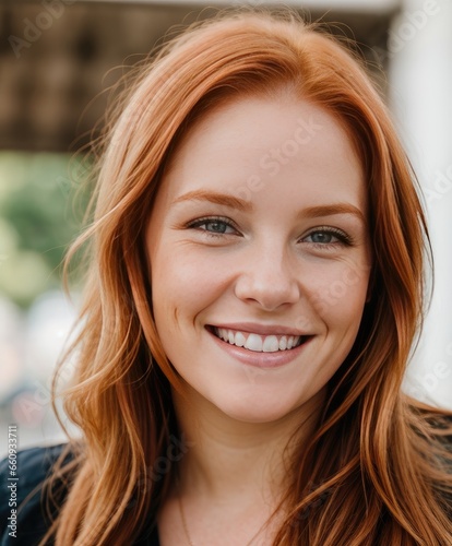 Young beautiful woman with pink and red hair