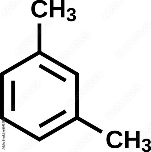 Meta-xylene structural formula, vector illustration photo