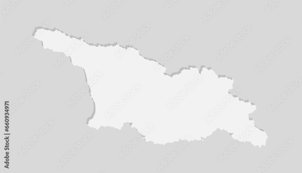 Minimal white map Georgia, template Asia country