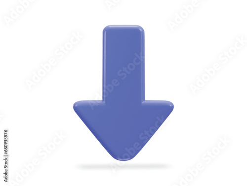 down Arrow icon on 3d rendering vector illustration