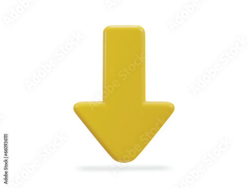 down Arrow icon on 3d rendering vector illustration