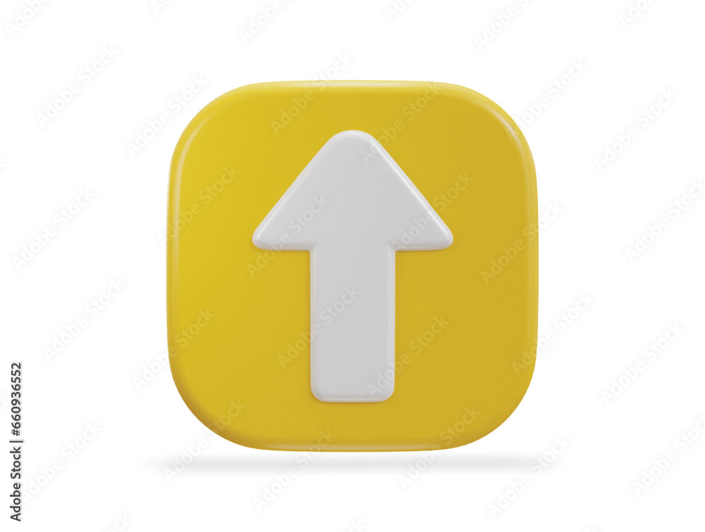 Up arrow icon on 3d rendering vector illustration Up arrow icon on 3d rendering vector illustration