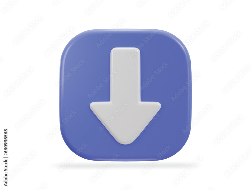 down arrow icon on 3d rendering vector illustration down arrow icon on 3d rendering vector illustration