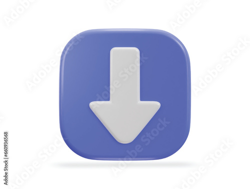 down arrow icon on 3d rendering vector illustration