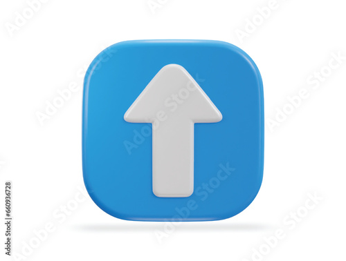 Up arrow icon on 3d rendering vector illustration