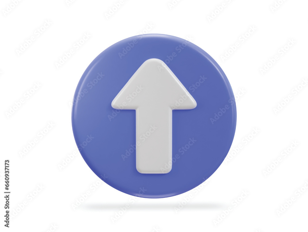 Up arrow icon on 3d rendering vector illustration Up arrow icon on 3d rendering vector illustration