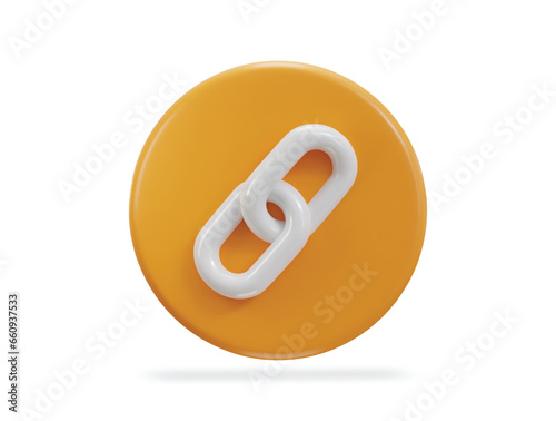 chain link backlink link icon 3d render