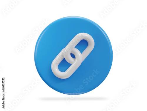 chain link backlink link icon 3d render