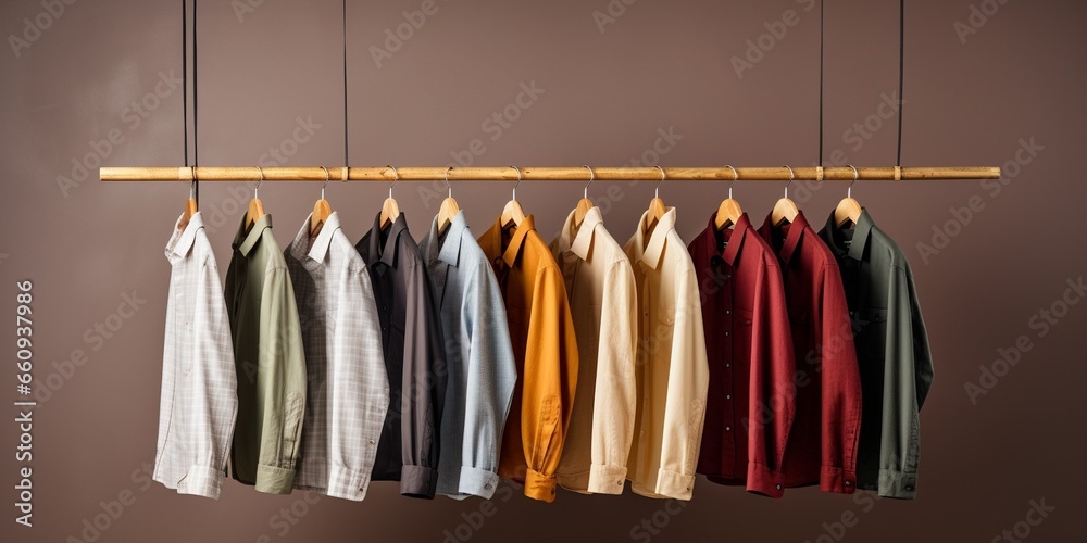 Row of clothes hanging on a rack : Generative AI