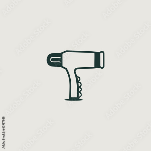 ドライヤーをシンボリックに用いたロゴ