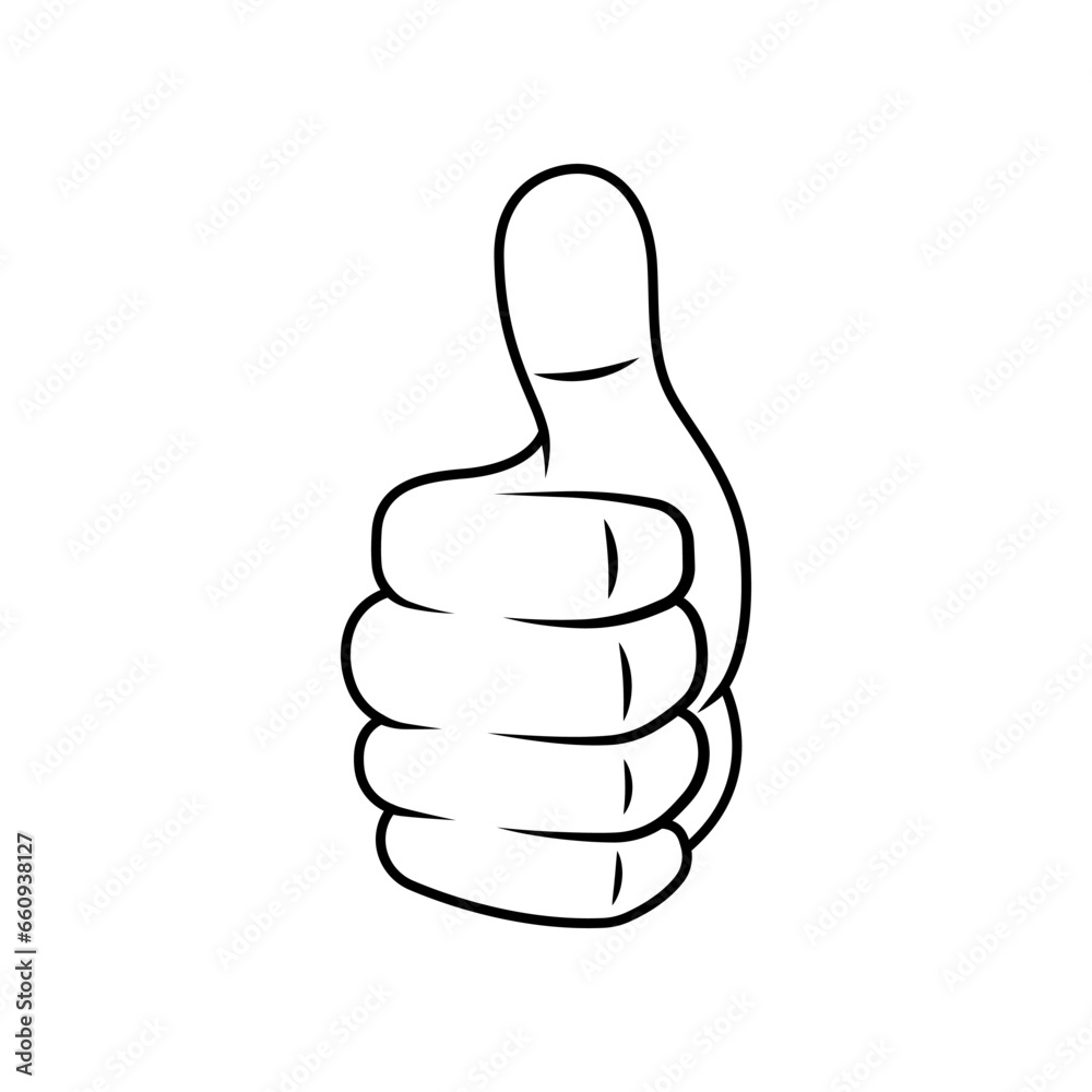 Thumbs up line art vector isolated on white background. Thumbs up line art vector isolated on white background.
