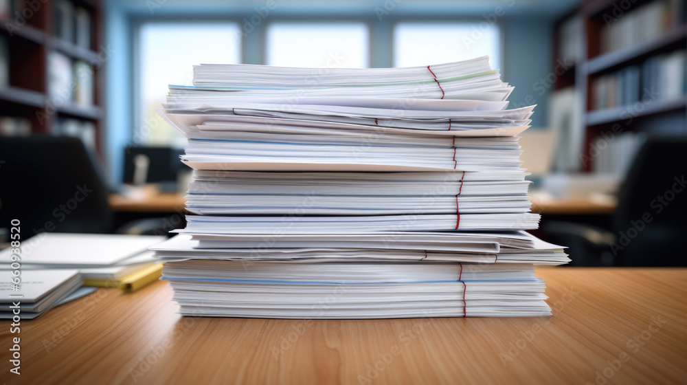 Stack of documents on the office desk. Stack of documents on the office desk.